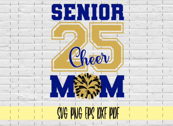 Senior Cheer Mom 2025 with Pom Poms