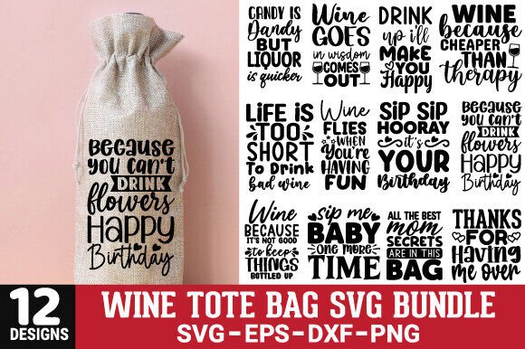 Wine Tote Bag SVG Bundle Review for Real Embroidery Use